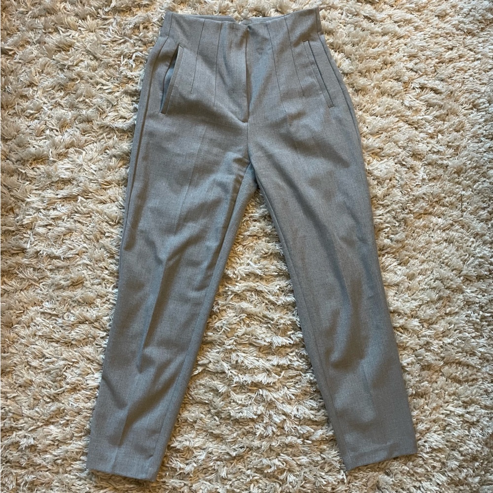 Zara Small High Waisted Trousers - Gray